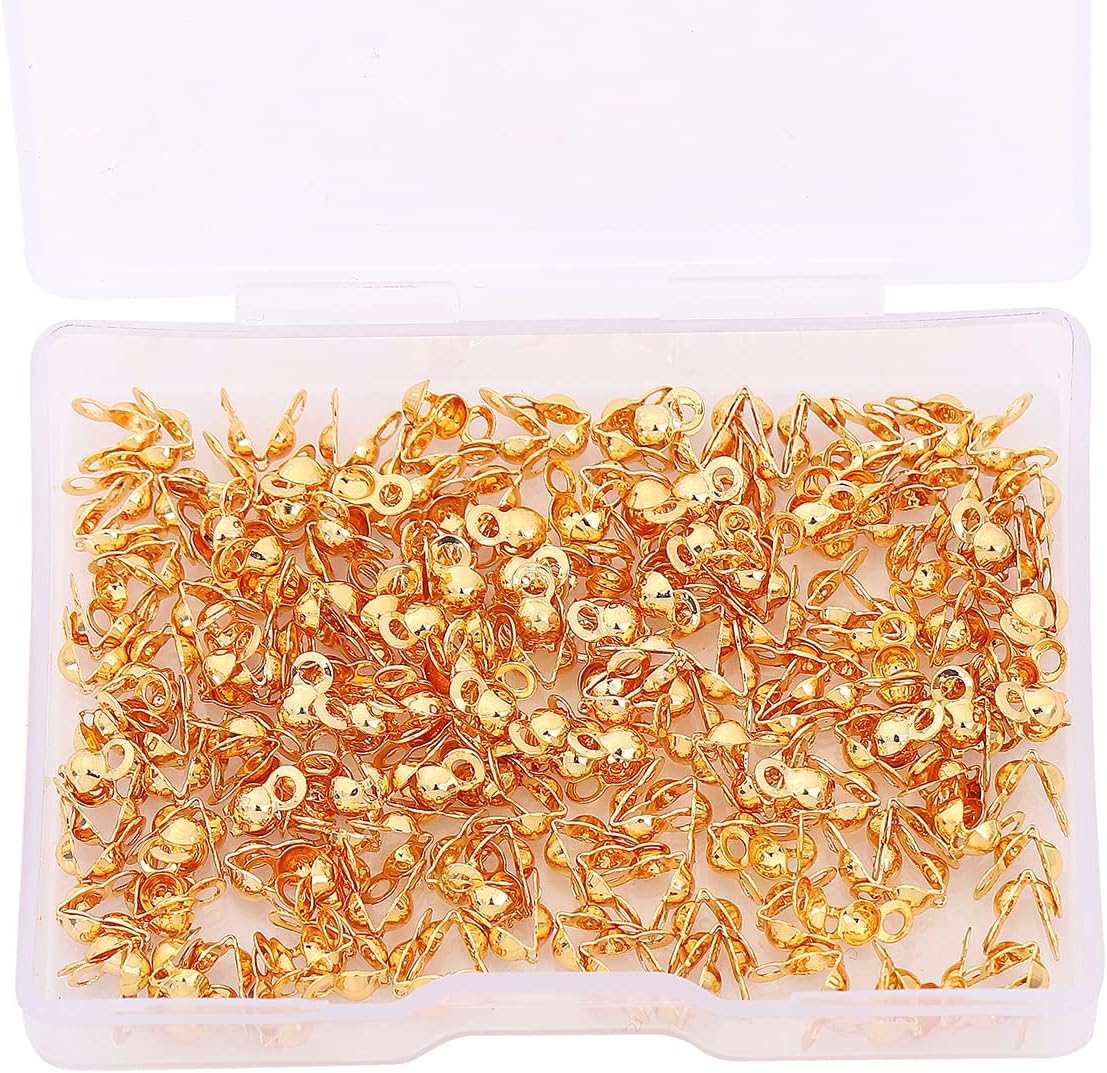 Beadia 18K Gold Plated End Caps Non Tarnish 3x6mm 200pcs for Jewelry Making Findings - Image 5
