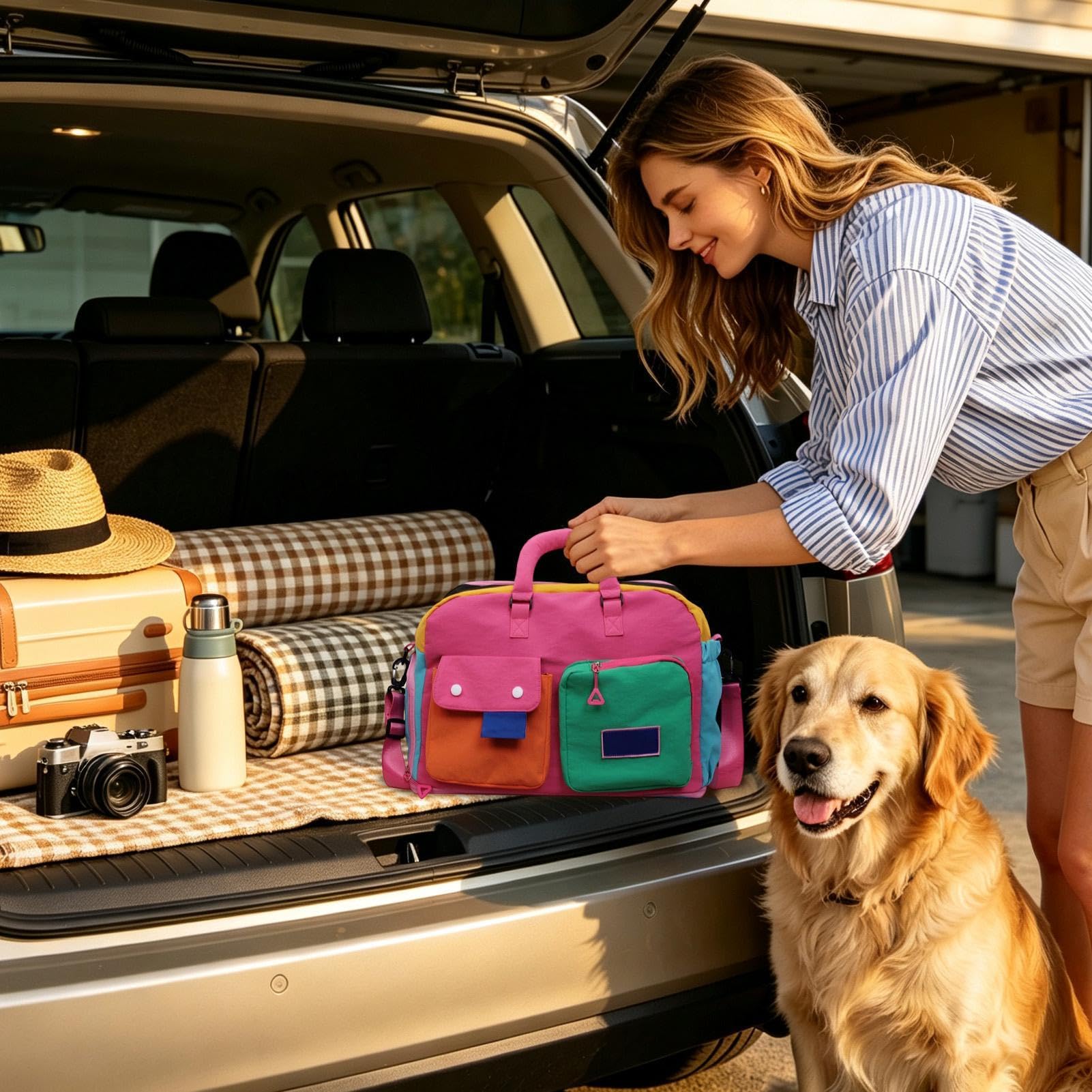 Borsa per weekend da donna, alla moda, impermeabile, con tracolla, Colore