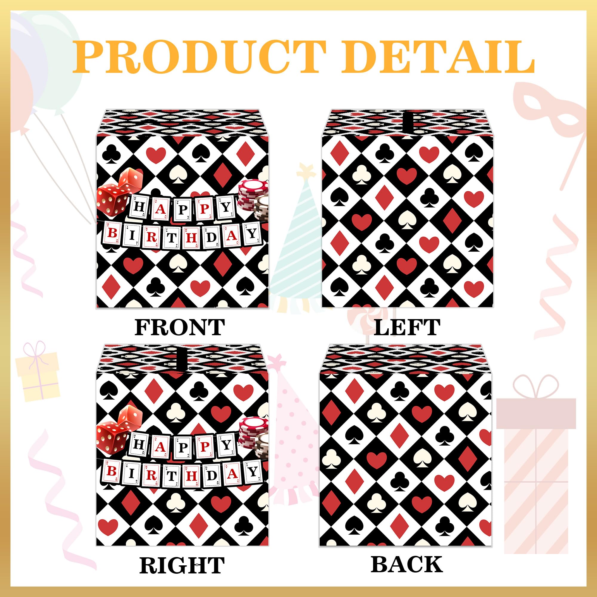 Casino Birthday Party Gifts, Poker Happy Birthday Money Gift Box, Las Vegas Money Gift Box for Cash, Casinos Party Decorations, Casino Poker Money Box, Casinos Theme Party Decorations for Man Women