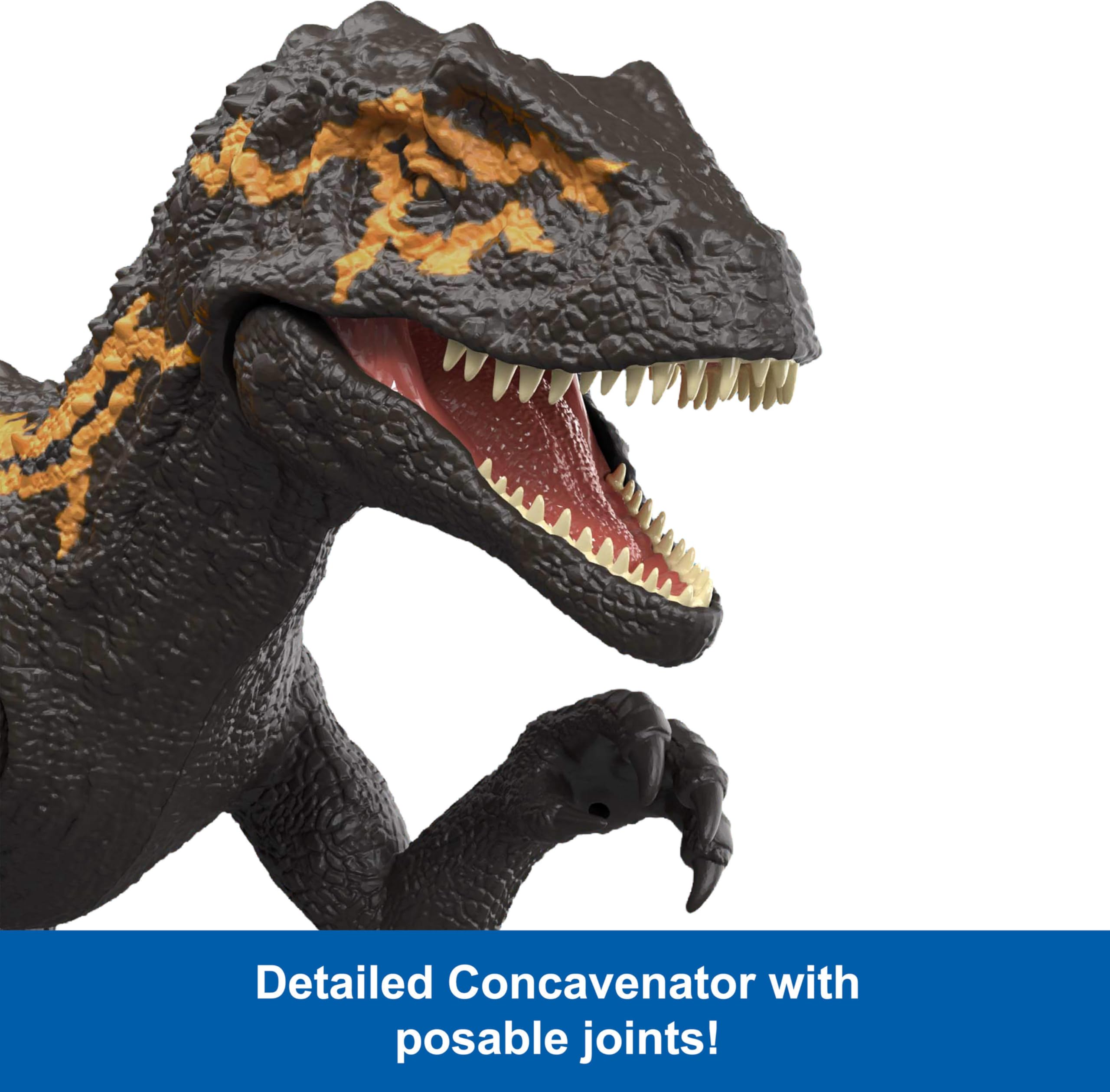 Mattel Jurassic World Dino Reveal Deluxe Concavenator figurka akcji, zabawka do odrywania i zdejmowania ze zmianą koloru, gra dinozaura