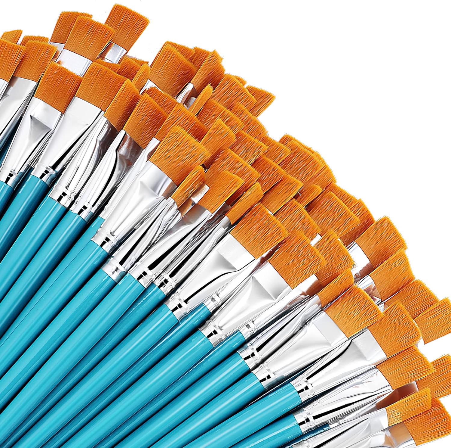 60 Pcs 3/4 Inch Flat Paint Brush for Acrylic Painting Art Brushes Bulk Watercolor