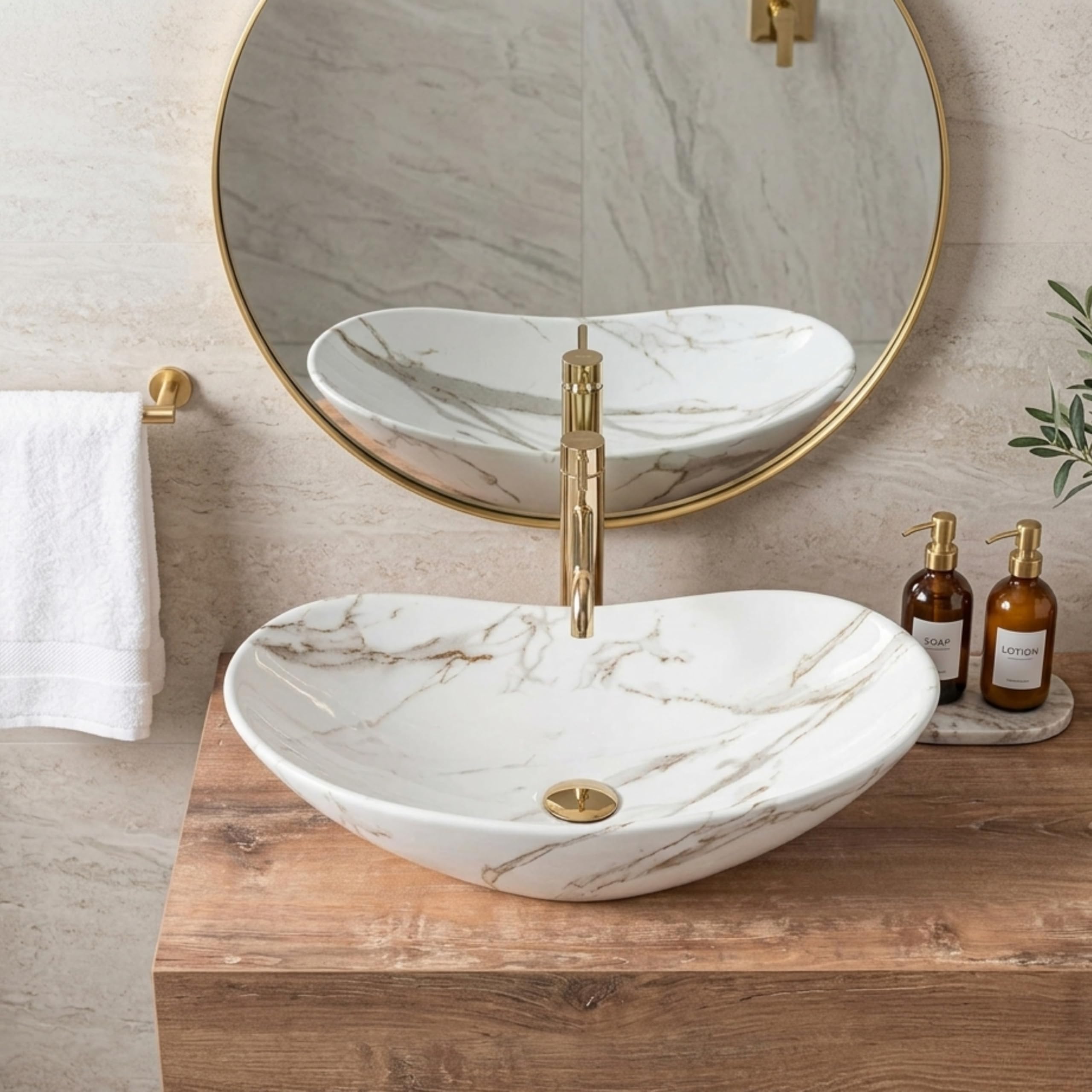 LUXARA Ceramic Wash Basin - Modern Bathroom Sink -10