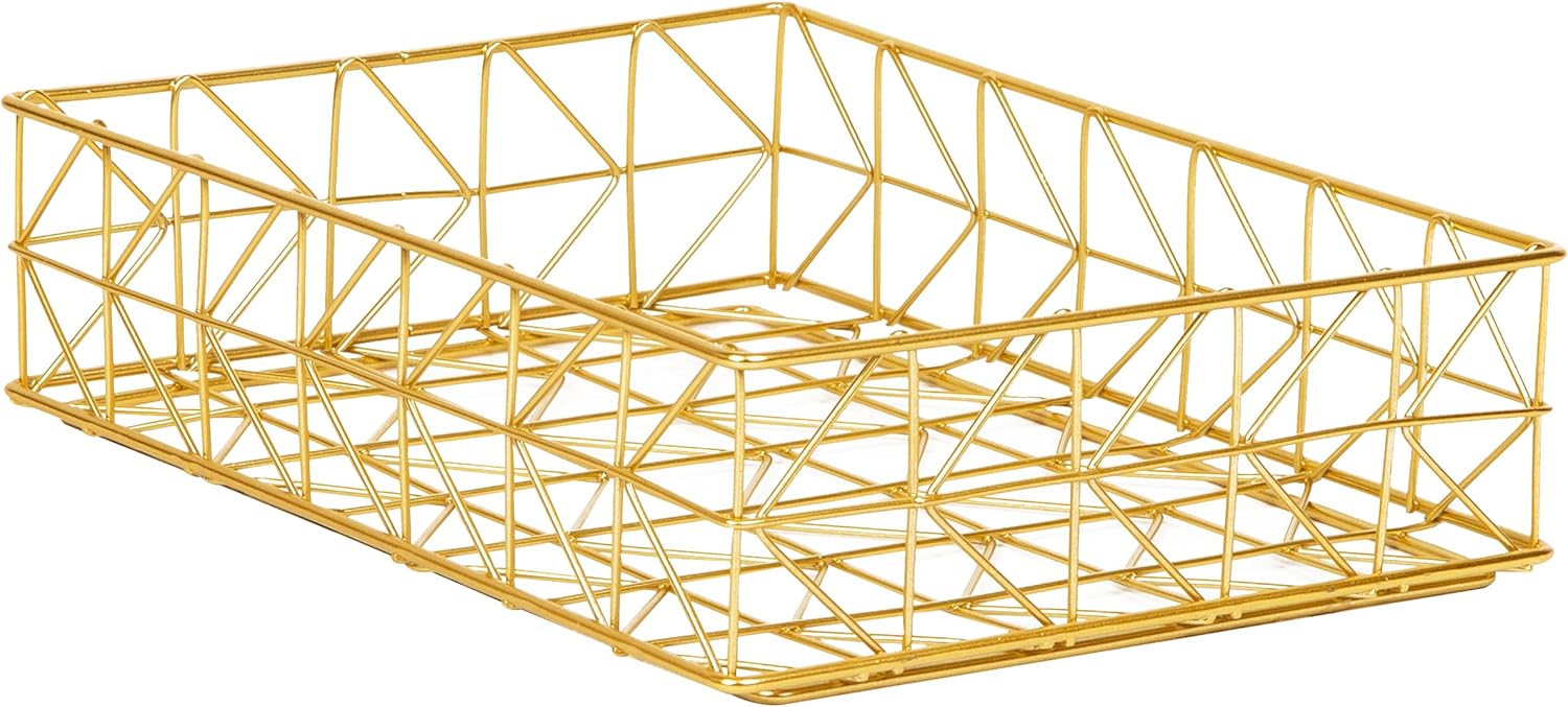 Mind Reader Document Organizer, Desktop Organizer, File Storage, Modern, Office, Metal, Gold