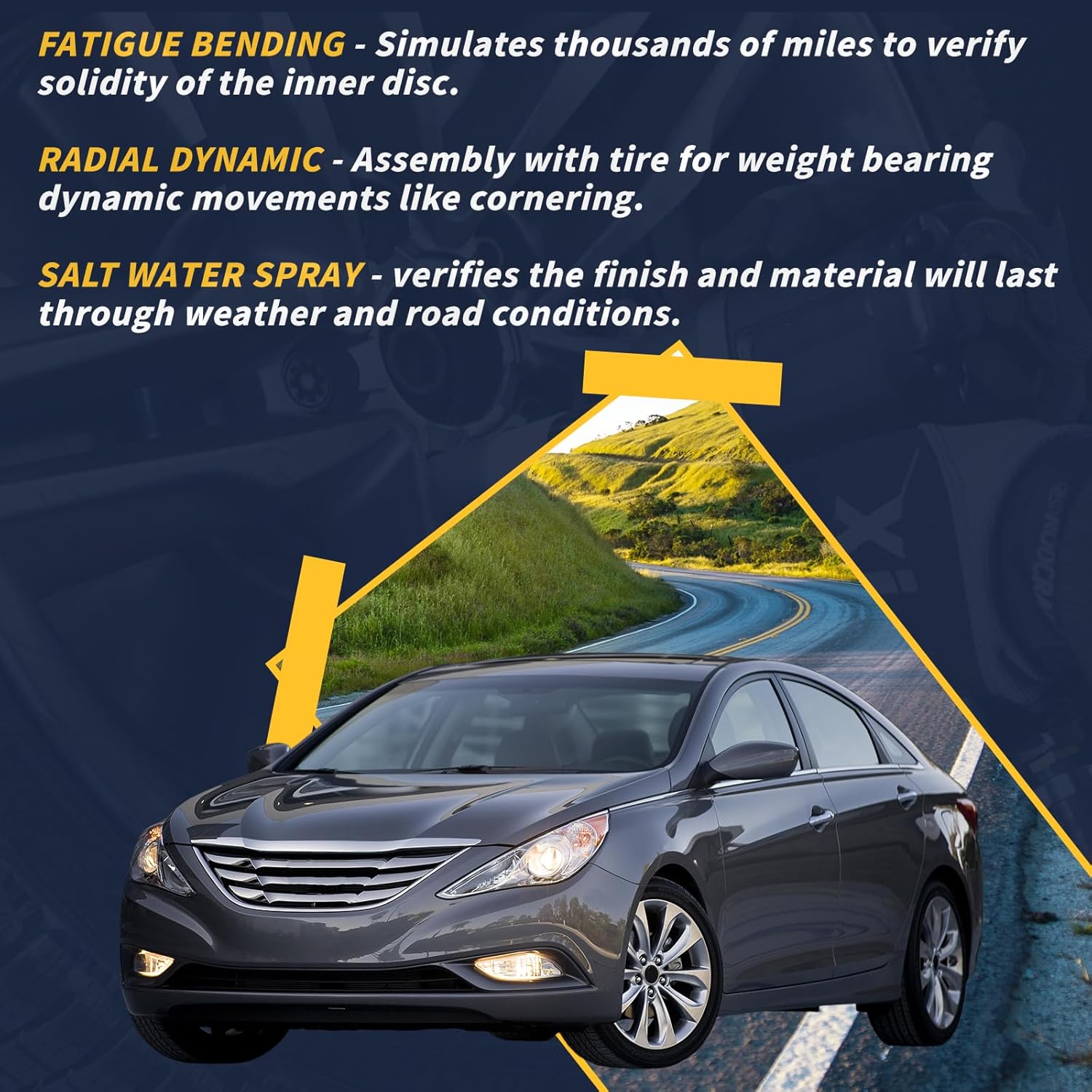 New 18x7.5" 18 Inch Premium Aluminum Alloy Wheel Rim Fit for Hyundai Sonata 2011 2012 2013 Replacement Wheel for 529103Q350