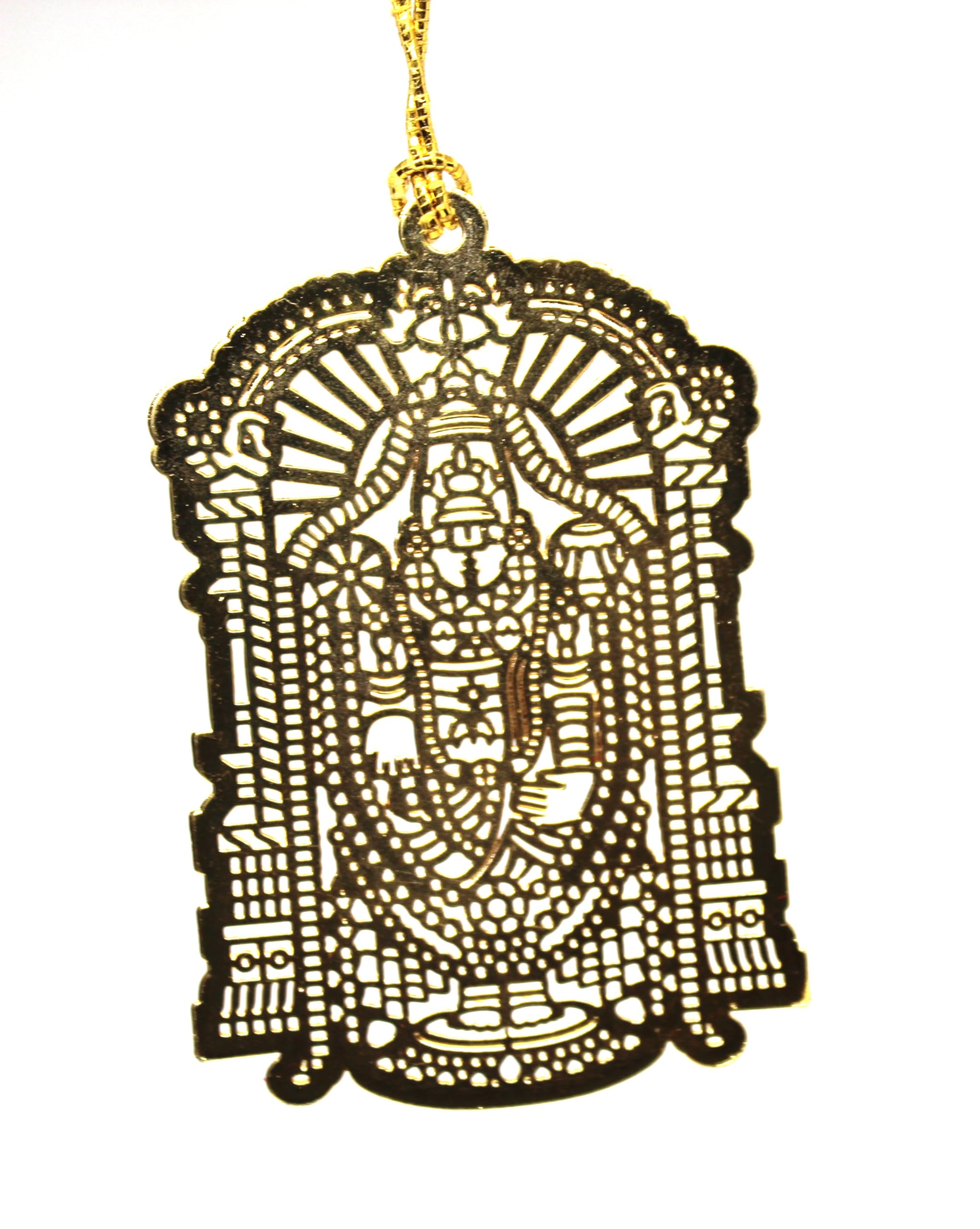 Gold Plated bookmark with Zari Tassel, Car Hanging, Gift, Hindu God, Murugan, Tirupathi, Hanumana, Shiva, Radha Krishna, Sai baba book mark (TIRUPATHI)