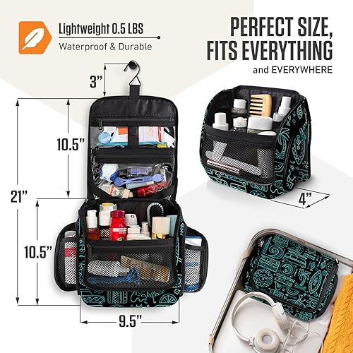 Miniatura 2 de VENTURE 4TH Neceser colgante de viaje prémium para hombres y mujeres con compartimentos expandibles para cosméticos, brochas de maquillaje, joyas,