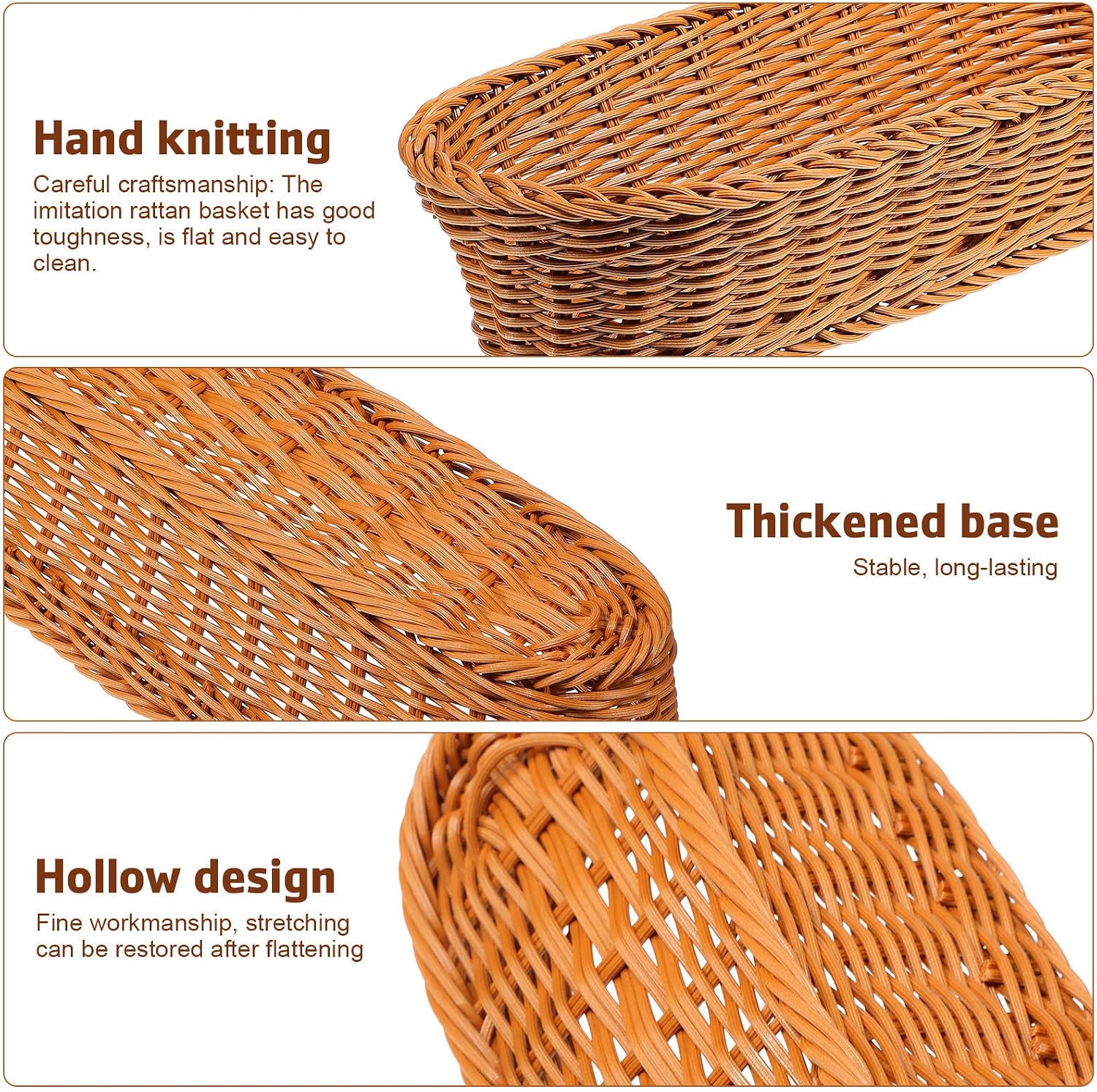 Xmas Woven Basket Bread Basket Oval PP Storage Serving Tray