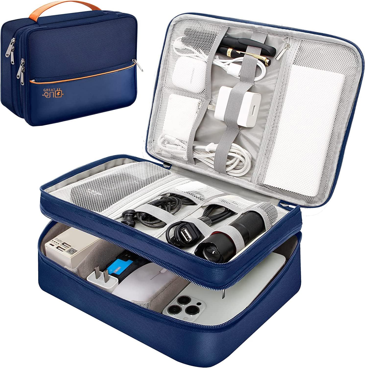 See full amazon price history chart for Ambiger Leather Gadget Organizer Travel Cable Accessories Bag Electronics Organizer Portable Storage Case For Cable, Cord, Charger, Adapter, Power Bank, Hard Drives (Navy Blue) Ambiger Leather Gadget Organizer Travel Cable Accessories Bag Electronics Organizer Portable Storage Case For Cable, Cord, Charger, Adapter, Power Bank, Hard Drives (Navy Blue) (B0C7H3N4SX) Amazon Price History, Amazon Price Tracker