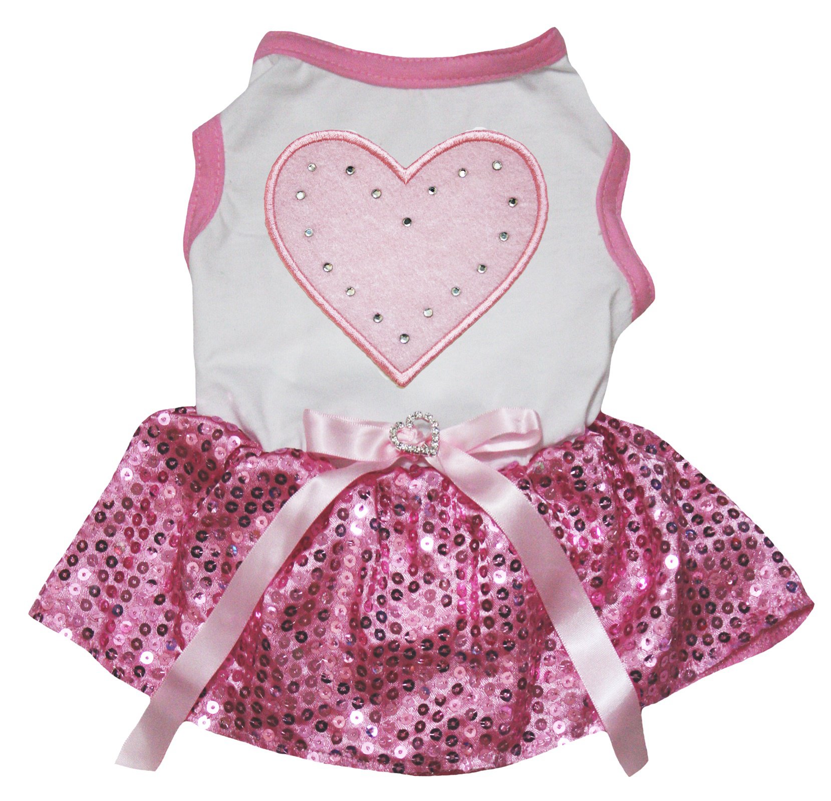 Robe pour chien grand format XL motif cœur rose vêtement été