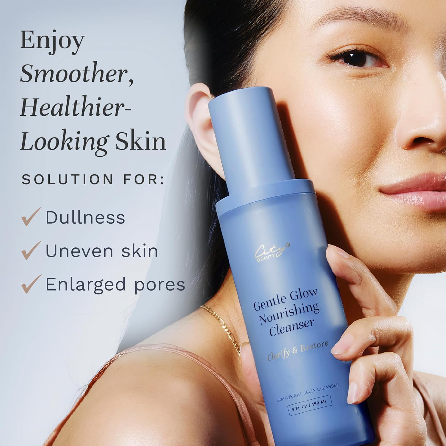 City Beauty Gentle Glow Nourishing Cleanser - 5 oz Lightweight Jelly Hydrating Face Wash for All Skin Types, Removes Oil, Makeup & Impurities, Ceramide Complex & Apple Extract for Glowing Skin - Image 2