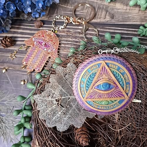 Miniatura 5 de Evil Eye and Hasma Hand of Fatima - Moldes de silicona de fundición de resina epoxi, paquete de 2 para hacer joyas, collares, colgantes, llaveros