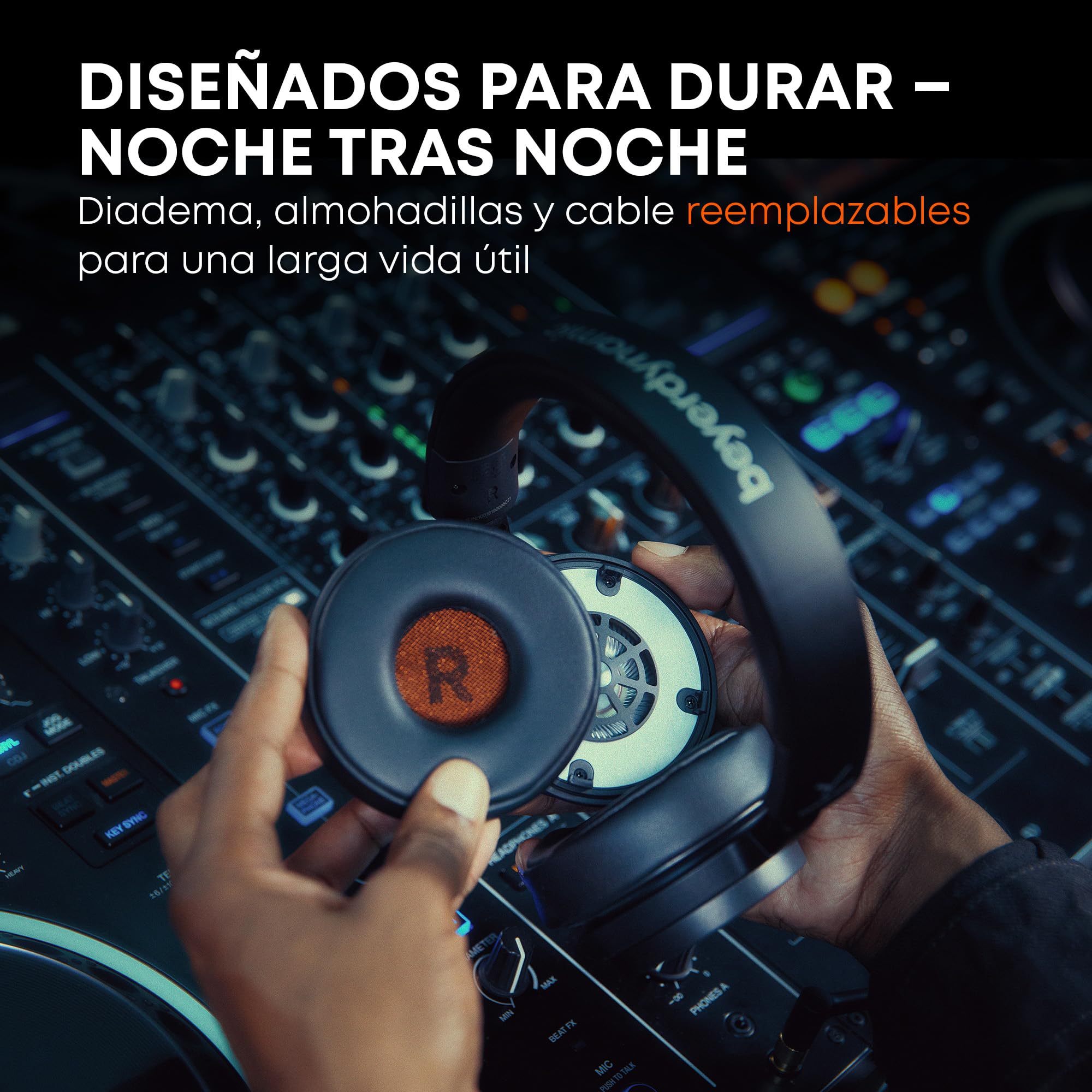 beyerdynamic DJ 300 PRO X - Auriculares profesionales 2 en 1 para DJ (cambio de oreja, estilo flexible y función de uso, copas personalizables para DJs profesionales)