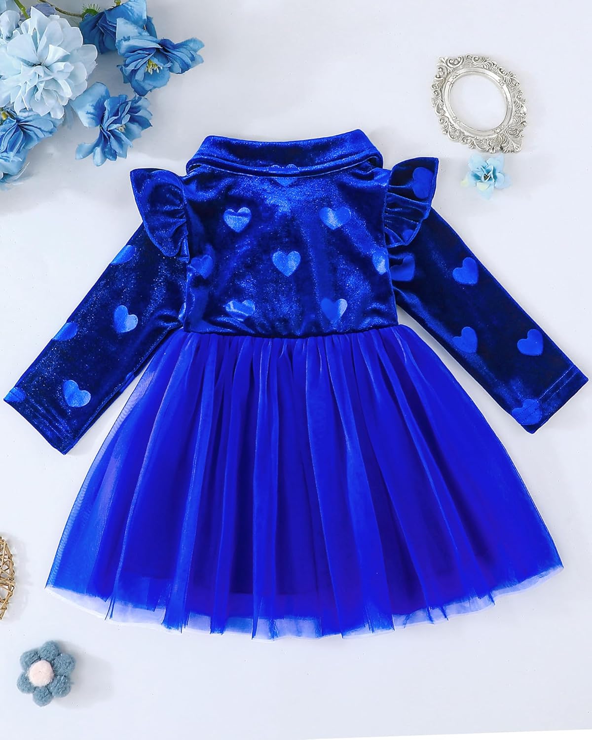 Rosibel Baby Girls Velvet Tutu Dress Infant Girl Special Occasion Clothes Fall Winter Dresses Outfits 6M to 3 Years - Image 3