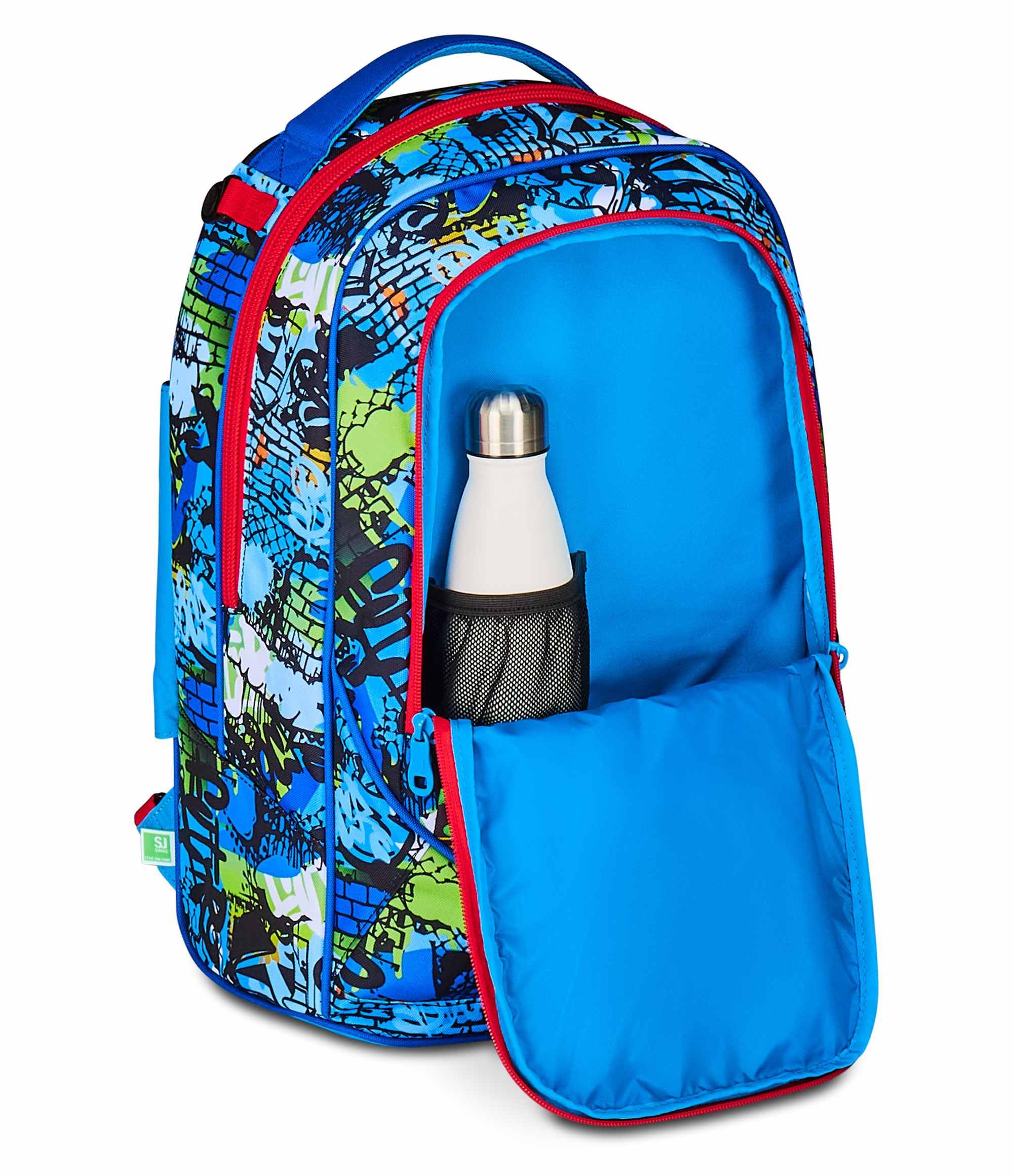 SJ GANG STYLE JAM GANG Trolley Scuola Jack 3 Ruote, Multicolore, 3 in 1, Zaino Triplo Uso con Carrello Sganciabile, 33 L, Zaino Scuola Elementare, Zaino Bambino