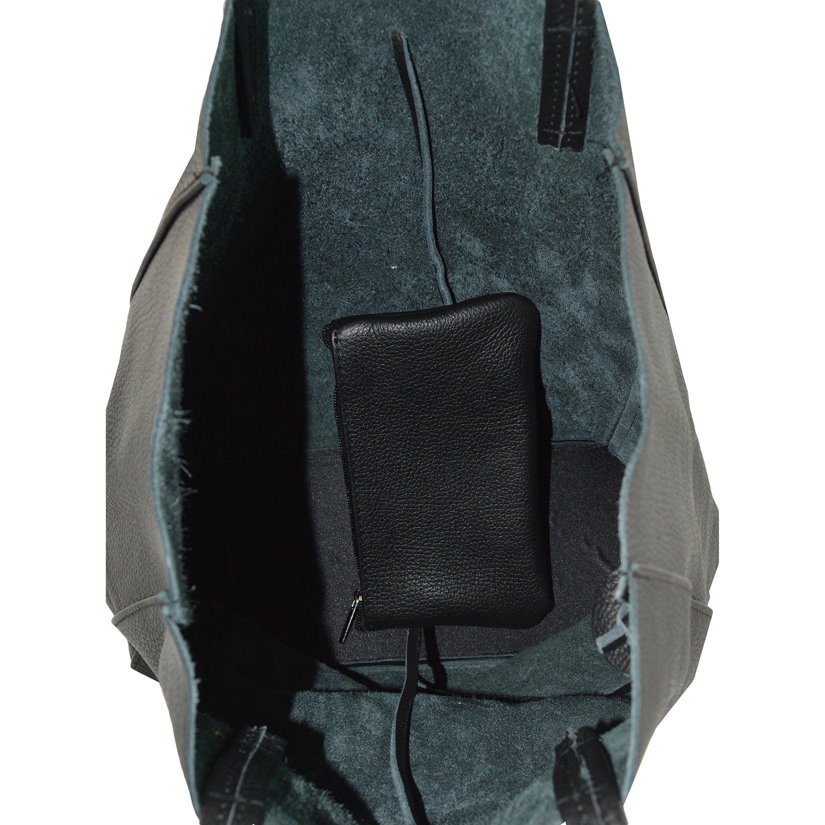 Chicca Borse CTM Borsa a sacca da donna in vera pelle morbida made in Italy - 33x35x15 Cm