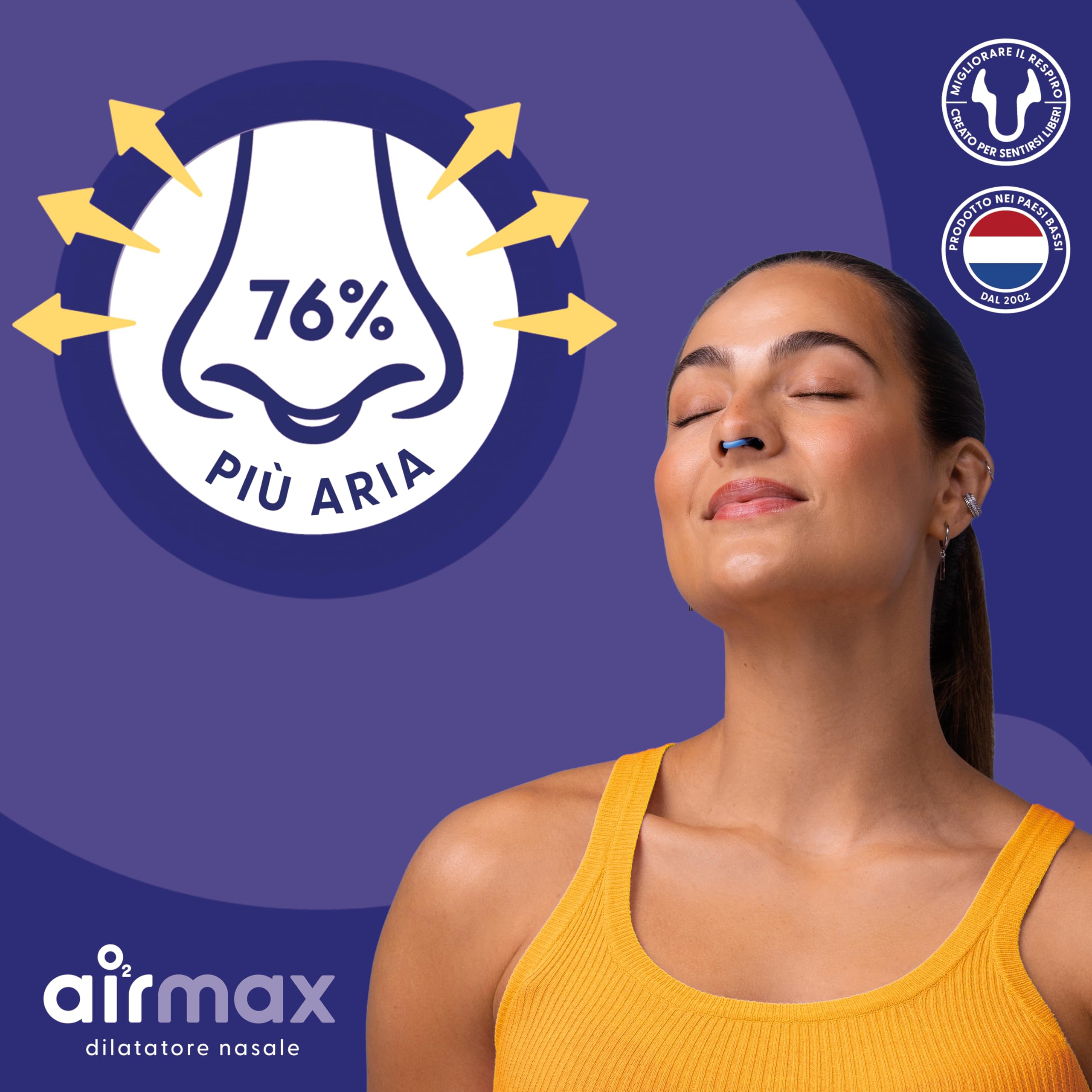 Air Max dilatatore nasale - Pacchetto di Prova - Dispositivo anti russamento - 76% Flusso d’Aria per Respirare Meglio | Misura garantita (1x Small & 1x Medium)