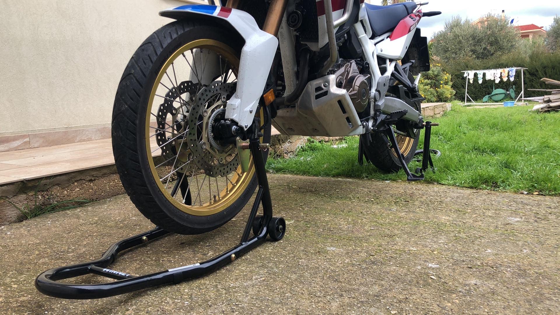 Cavalletto alza ruota anteriore alzamoto per alzare sollevare gomma davanti l' Honda Africa Twin 750 1000 1100 L