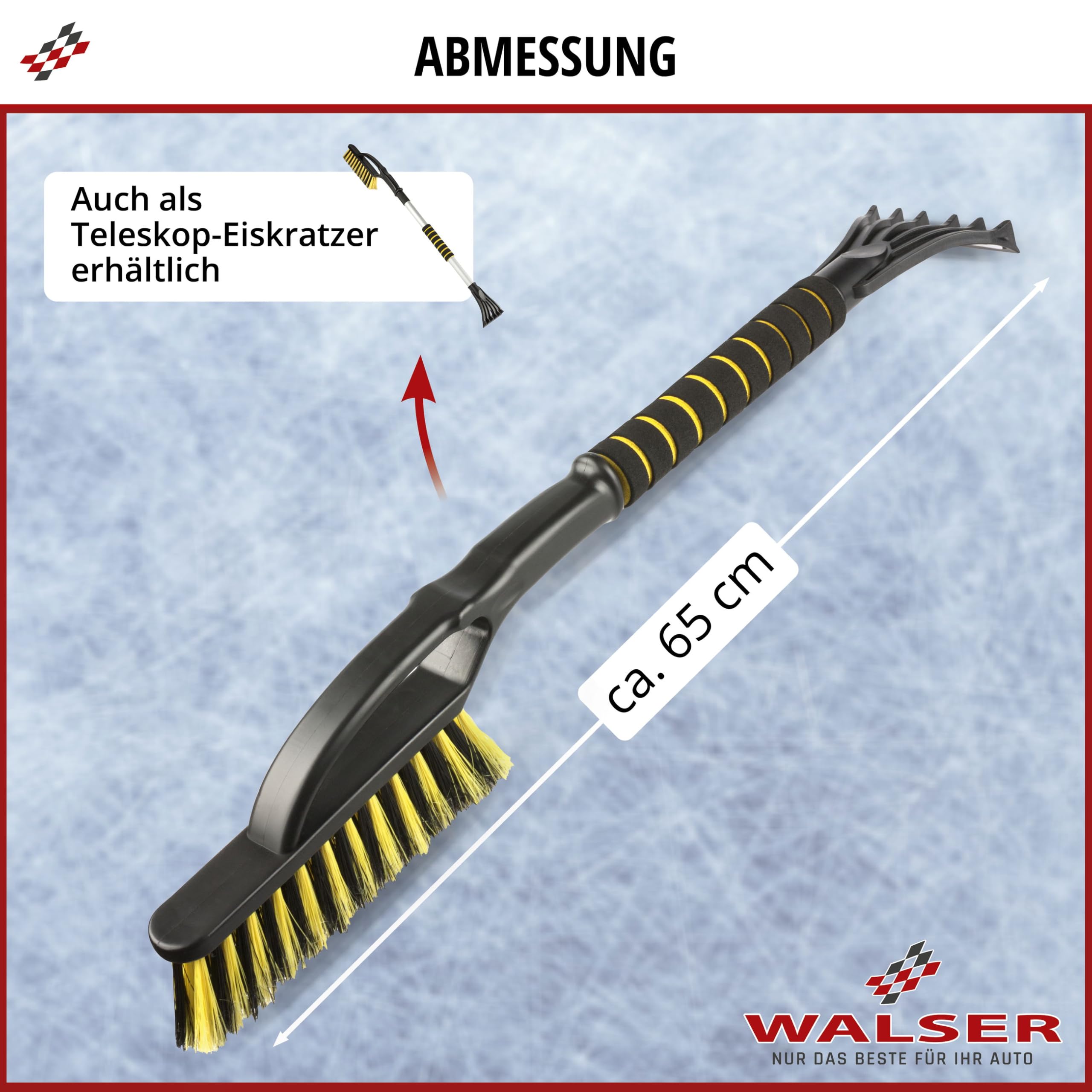 WALSER rascador de hielo para coche, rascador de hielo para coche con escoba