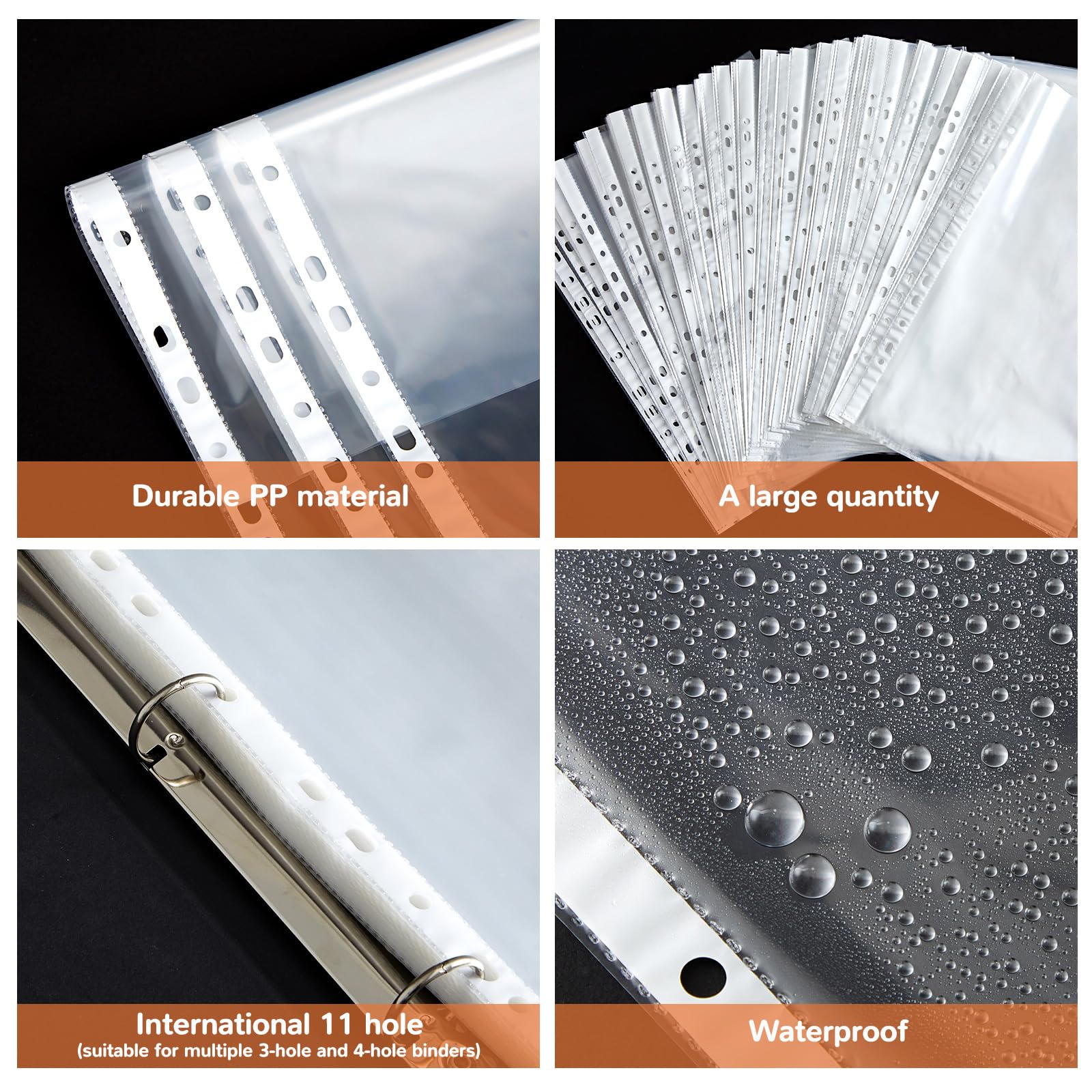 Gilprop 200 protectores de hojas transparentes de tamaño legal de 8.5 x 14 pulgadas, protectores de páginas de plástico transparente resistentes para documentos, fundas transparentes para carpetas,