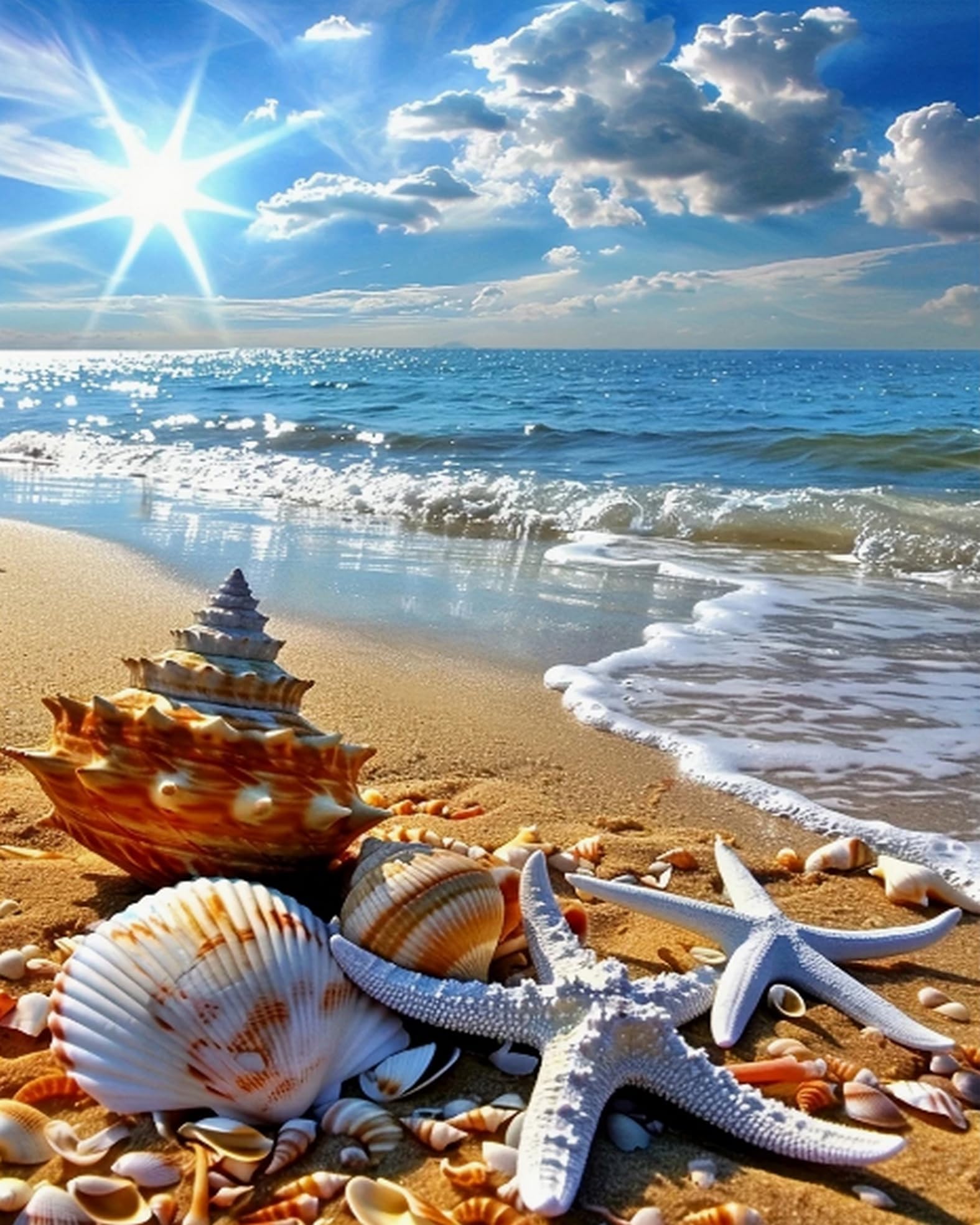 Kit broderie point de croix imprimé 11CT plage 40x50 cm