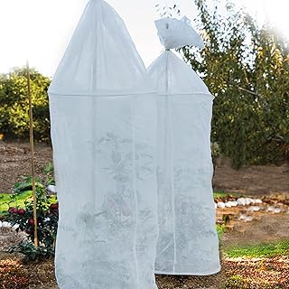 Sponsored Ad - DECOHS 2 Packs Winter Plant Covers with Iron Circle -59Inch Winter Frost Plant Cover with Ties-Warm Plant P...