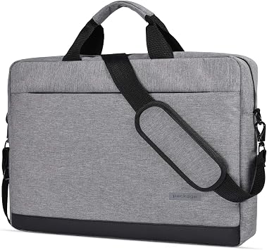 15.6" Laptop Shoulder Bag Messenger Bag Waterproof Laptop Case Briefcase for Acer Aspire E 15/Acer Predator Helios 300 Lenovo ASUS Dell HP 15.6" Laptop Bag 15.6 Inch ST005-15.6-Grey-2