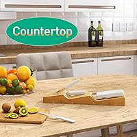 Vista 4 de Organizador de cajones de cuchillos, soporte para cuchillos de madera de bambú, bloque de cuchillos apto para 7 cuchillos