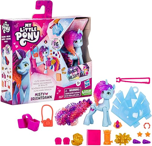 Miniatura 4 de My Little Pony Toys Misty Brightdawn Cutie Mark Magic, 3-Inch Pony Doll with Surprise Accessories, Toys for 5 Year Old Girls and Boys