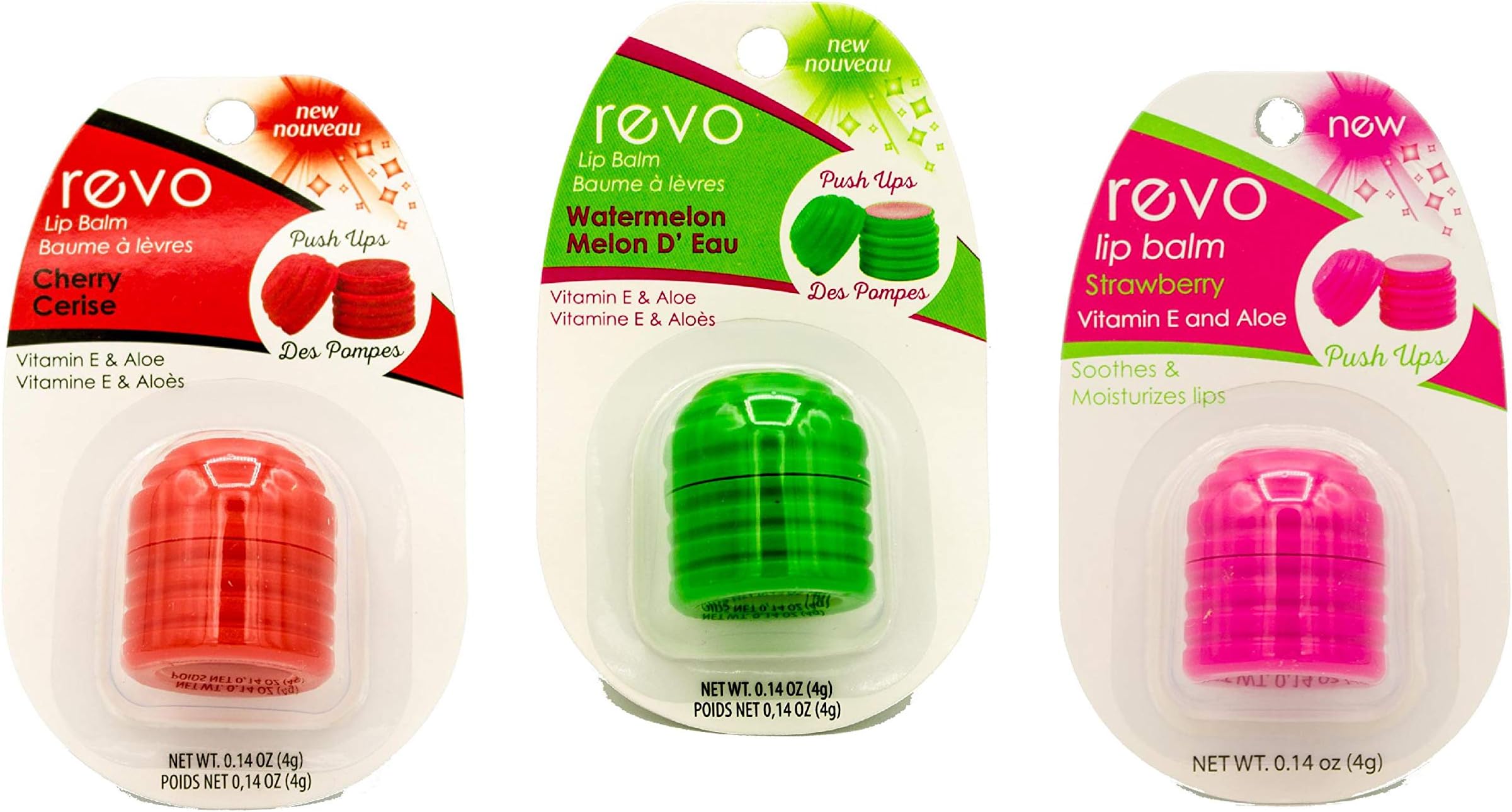 REVO Lip Balm | 3 Pack (Cherry, Strawberry & Watermelon)