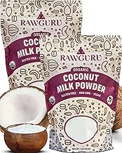RawGuru Organic Coconut Milk Powder - Vegan & Nutrient-Dense Powder with Iron & Potassium - Rich & Creamy Organic Milk for Drinking or Baking - 16 oz, Pack of 2