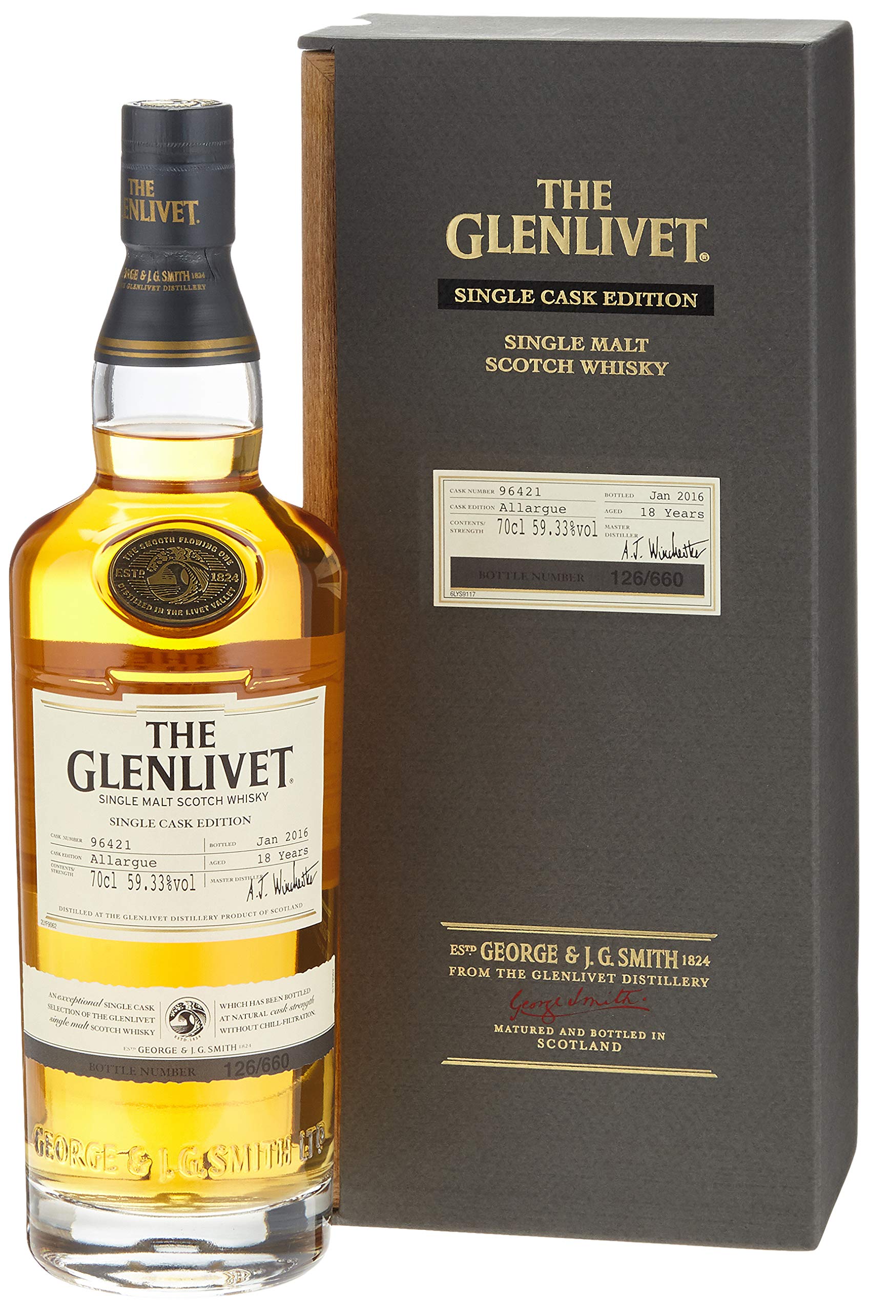 Glenlivet 18 Jahre Allargue Single Cask Edition – Geschenkverpackung, 0,7 l, 59,33 %