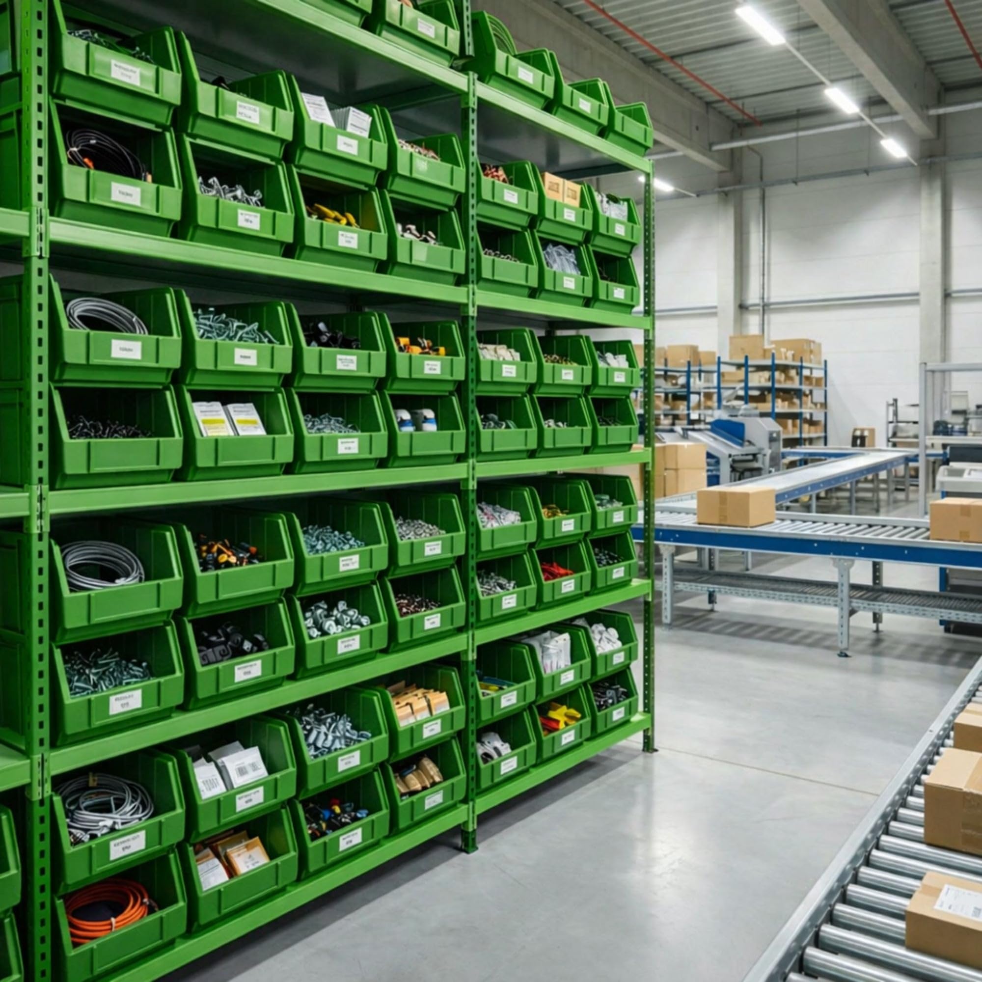 Rodopi 26er Set Stapelboxen, Größe M | Sichtlagerkästen 230x150x130mm | Robuste Lagerboxen für Werkstatt, Garage, Keller | Aufbewahrung für Kleinteile & Werkzeug | Sortierkästen Rot