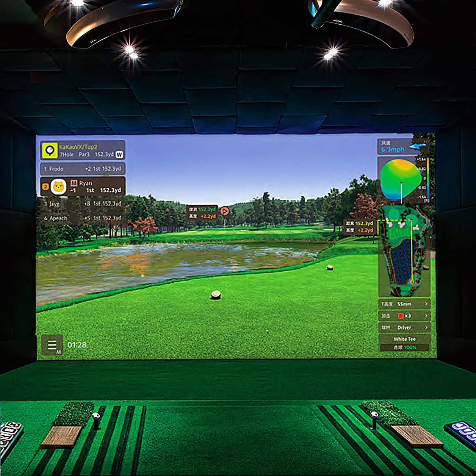 Indoor Golf Simulator Impact Screen, HD Impact Screen, przezroczysta powierzchnia projekcji HD, ciężka siatka do jazdy w golfie, idealna do gry w golfa w domu ekran projekcyjny do treningu golfowego