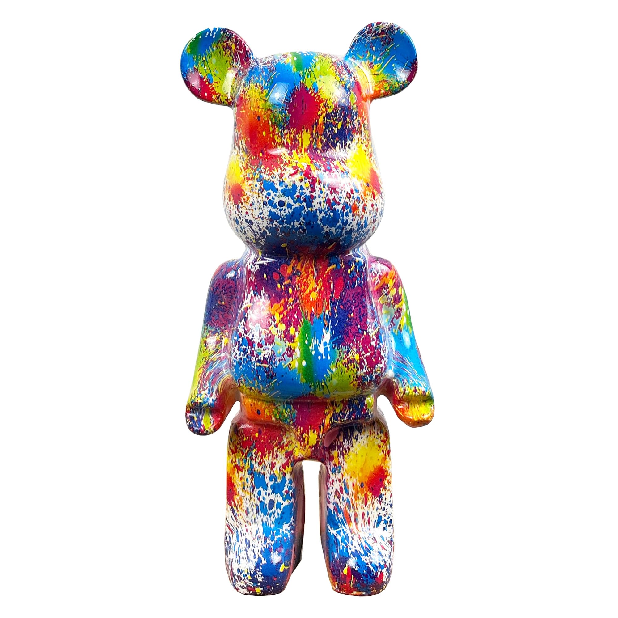 Alfie Francis 26.5cm Tall Large Multi-coloured Graffiti Paint Splattered Designer Brick Bear Ornament