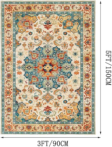 Miniatura 2 de CHICHIC Alfombra de área lavable de 8 x 10 pies, alfombra grande para dormitorio, alfombra de área de estilo bohemio, alfombra de acento oriental,