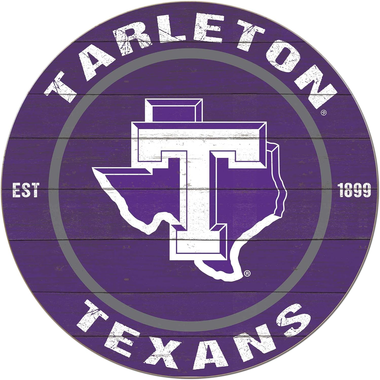 KH Sports Fan Tarleton State Texans Colored Circle Sign, 20x20 Inches, Texans Decor for Dorm, Fan Cave, Living Room; Display Your Team Spirit with This Unique Tarleton State University Texans Wall Art