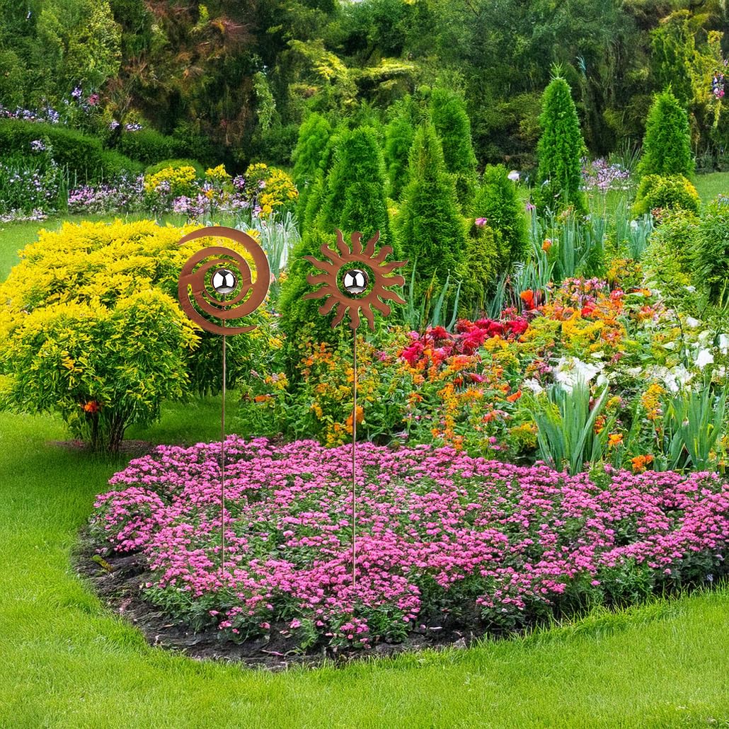 Kobolo Gartenstecker Mix Felix 2er Set Metall in Rostoptik