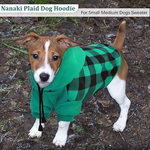 Miniatura 7 de Sudadera con capucha para perros pequeños y medianos, gatos, sudadera suave para perro, sudadera con capucha a cuadros para perros pequeños, machos