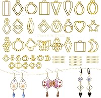 LET'S RESIN 172pcs Gold Open Bezels for Resin Jewelry Making - 36 Styles, 2 Sizes + 100 Jump Rings for Necklaces, Earrings