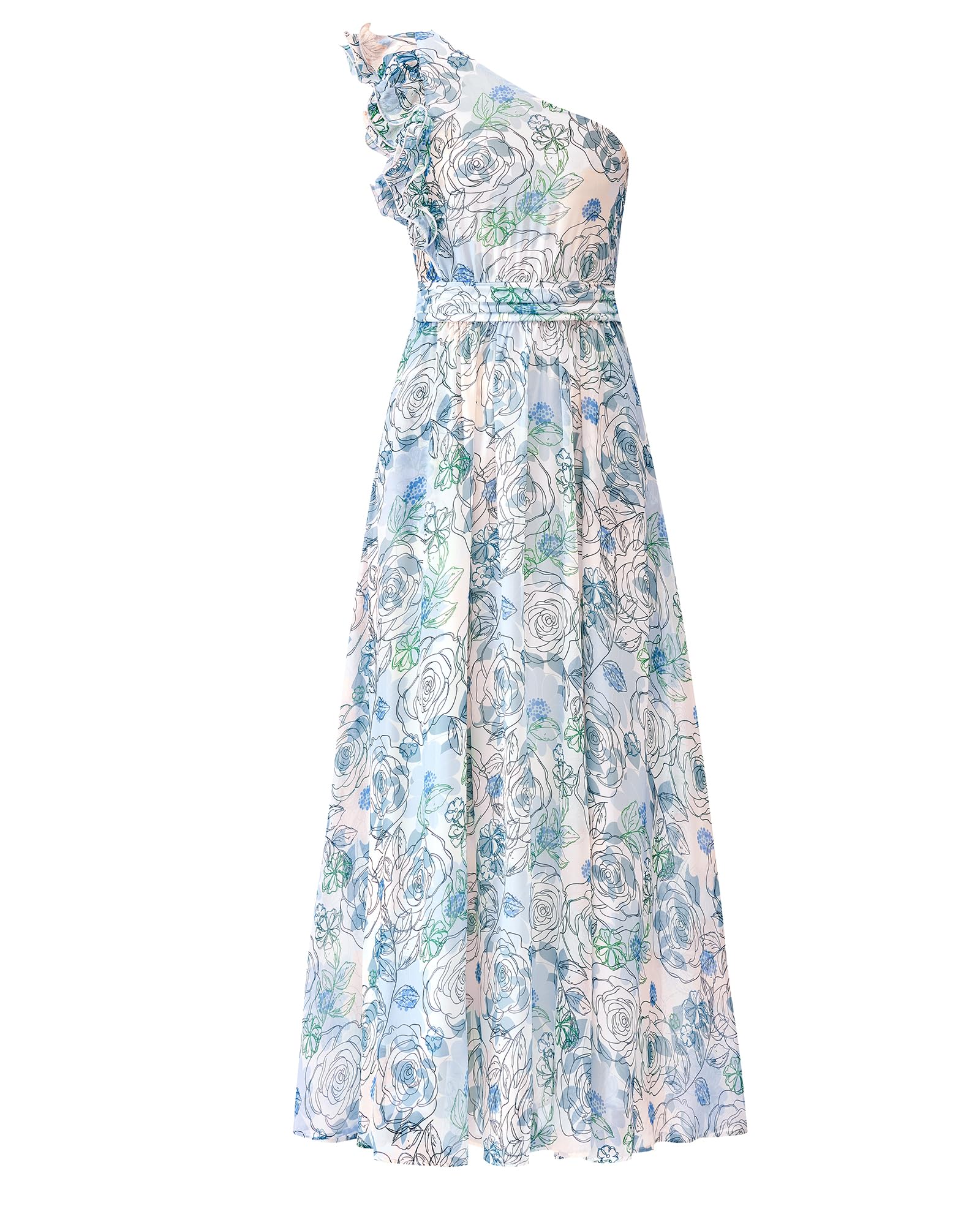 BTFBM One Shoulder Flowy Maxi