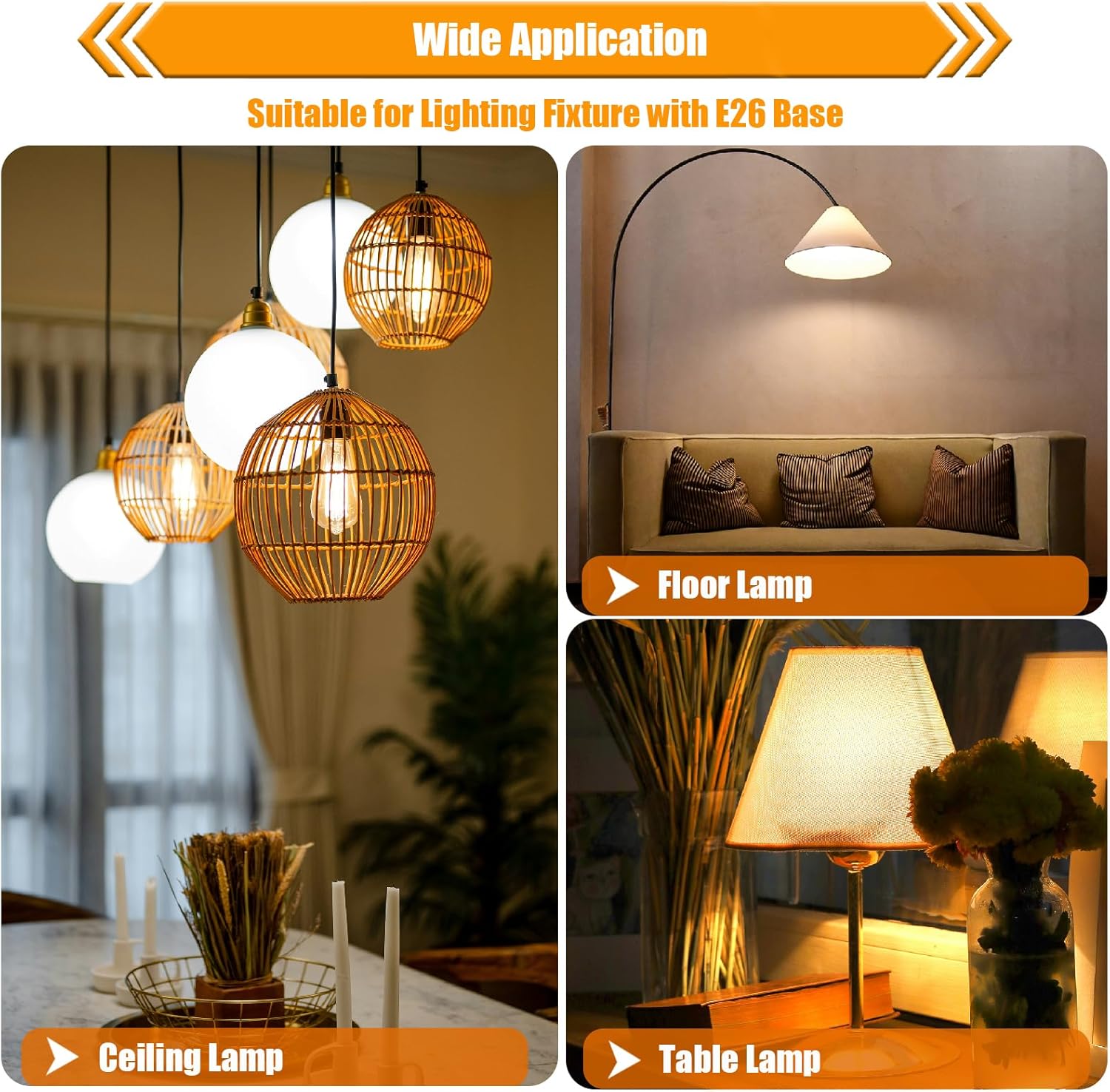 12 Pack LED Edison Bulbs 40 Watt Equivalent, 4 Watt LED Filament Bulb, 3000K ST19 Warm White Light Bulb, 450LM E26 Vintage Bulbs CRI 90, Not Dimmable