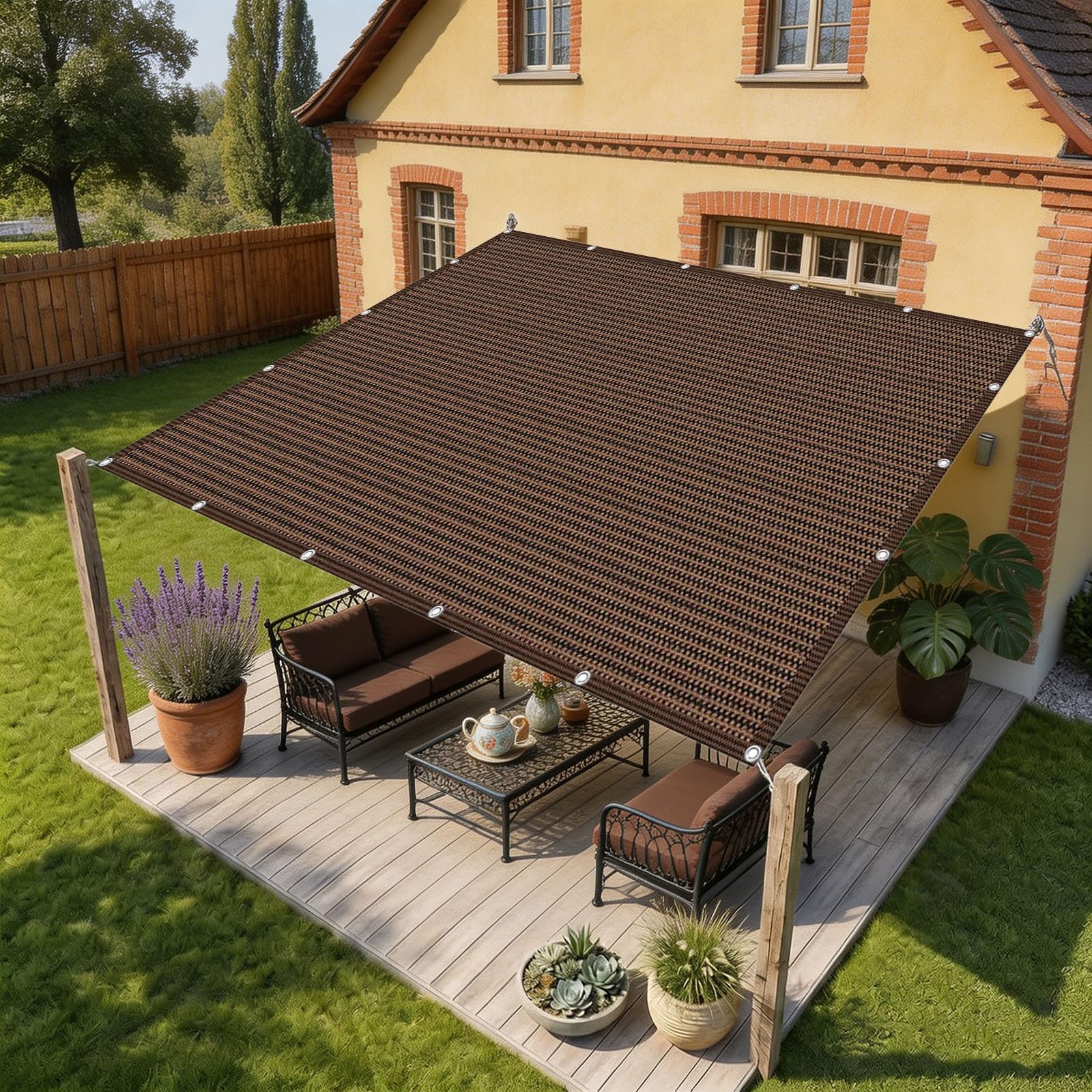 Filet d'ombrage anti-chaleur 3x3.1m HDPE toile respirante contre le vent