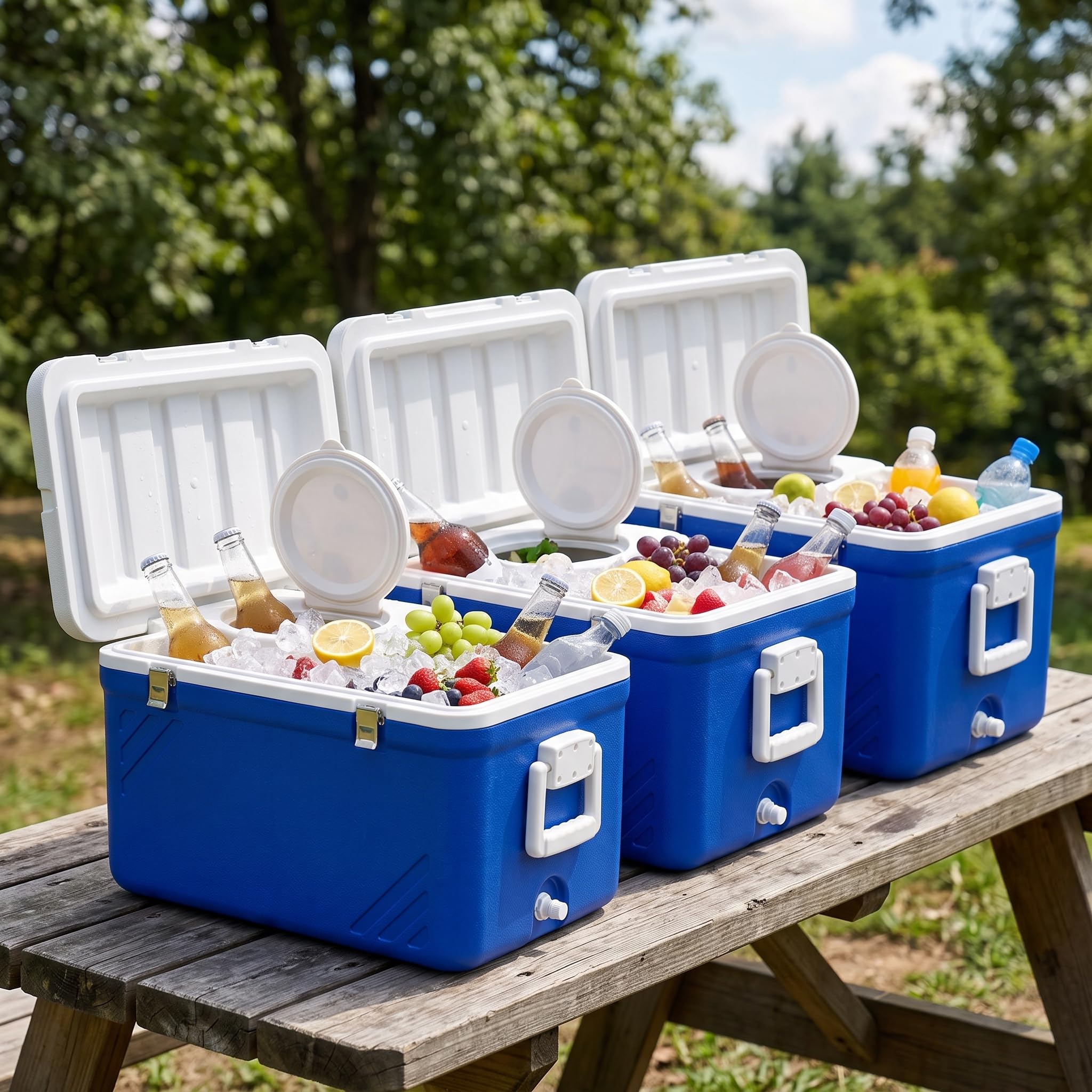 Kühlbox mit Dachluke, 50L/65L Box für Outdoor, und Angeln, Standardausstattung, 50L
