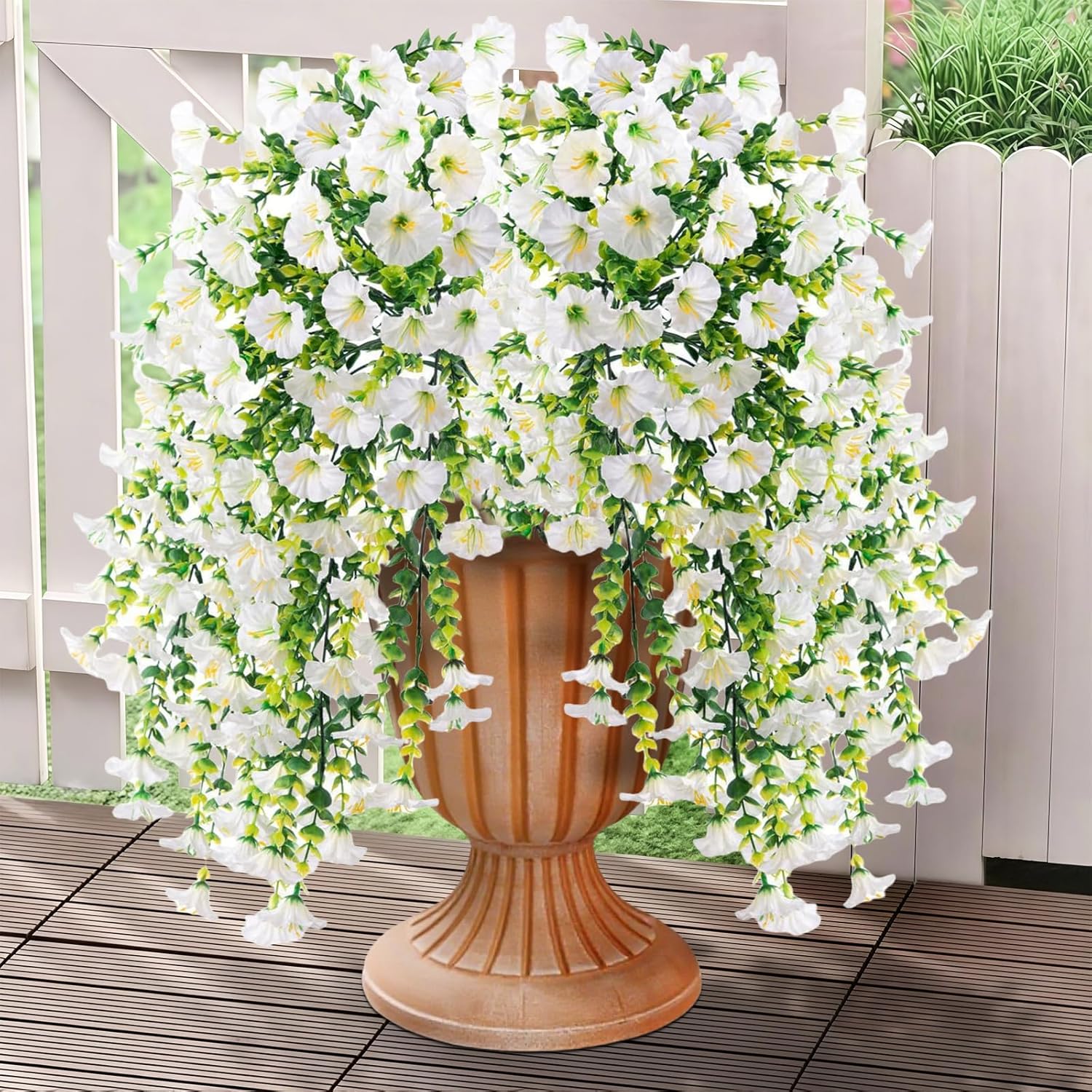 Bougainvillea Artificial Hanging Flowers Plants for Outdoors Decoration, 4pcs Fake Flowers Silk Bougainvillea Vines Realistic UV Resistant Faux Flowers for Planters Porch Patio Urn