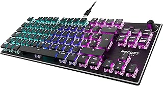 Roccat Vulcan TKL - Compact mechanical RGB gaming keyboard, AIMO LED single-key lighting, Titan linear switches, aluminum surface, multimedia wheel, QWERTZ