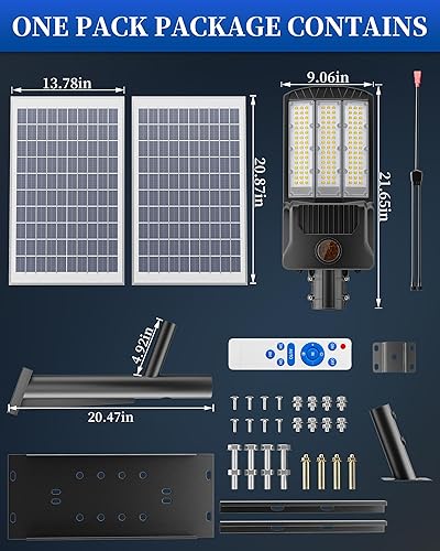 Miniatura 8 de Luz de calle solar de 5000 W para exteriores, luces solares de estacionamiento comercial, del atardecer al amanecer, 6500 K IP67 Street Led con