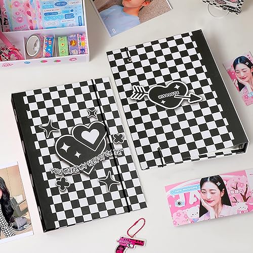 Miniatura 4 de SZHTSWU Carpeta A5 Kpop álbum de tarjetas de fotos con 20 fundas interiores de 3 pulgadas en hojas sueltas rellenables, 6 anillos, portatarjetas