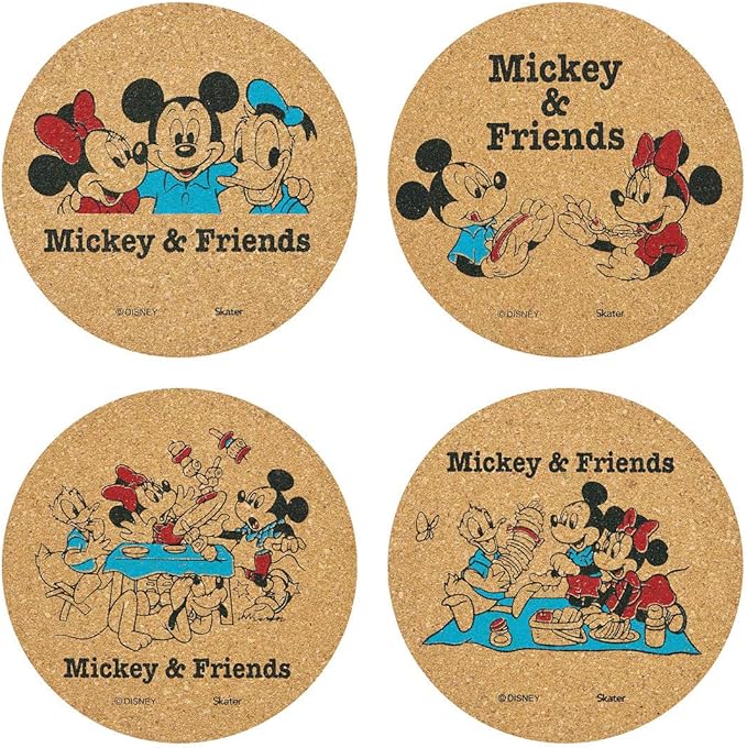 Amazon スケーター コルク コースター 4枚 ミッキー フレンズ ピクニック ディズニー 直径9 5cm Ctc1s コースター オンライン通販