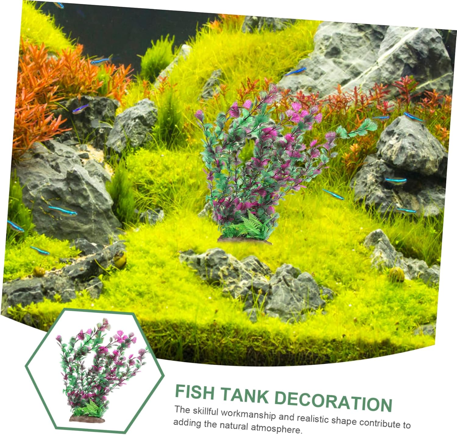Aquatic Plant Decorative Accessories for Fish Tank Realistic Grass Decor for Aquariums Wear-Resistant Chic and Easy to Care Office and Home Aquatic Environments