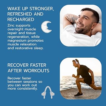 Zinc Magnesium Tablets 120 - Sleep, Muscle, Testosterone Support for Men